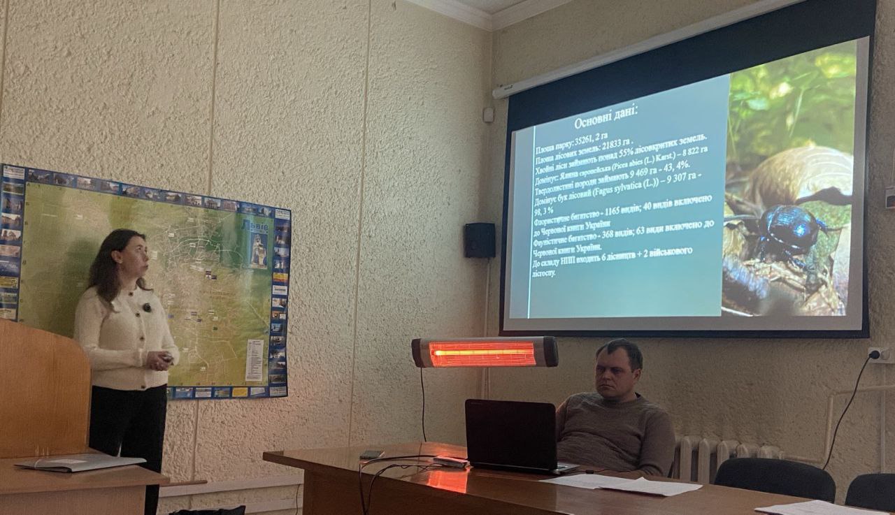 Звітування Х. Чернявської про виконання проекту у рамках конкурсу для молодих учених НАН України на засіданні Вченої ради Інституту екології Карпат НАН України.